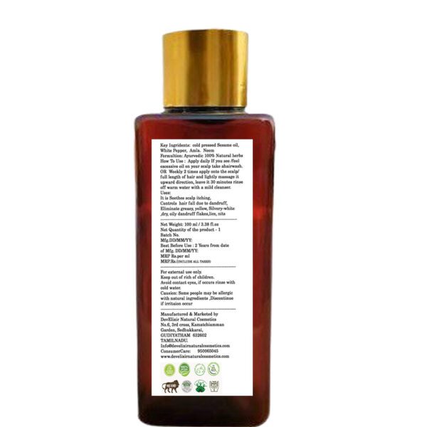 Treats all types of dandruff, hair revitalizer, hair shiny, Improves hair dark color, Nourishing hair, Prevents premature graying hair, Treat frizzy hair,