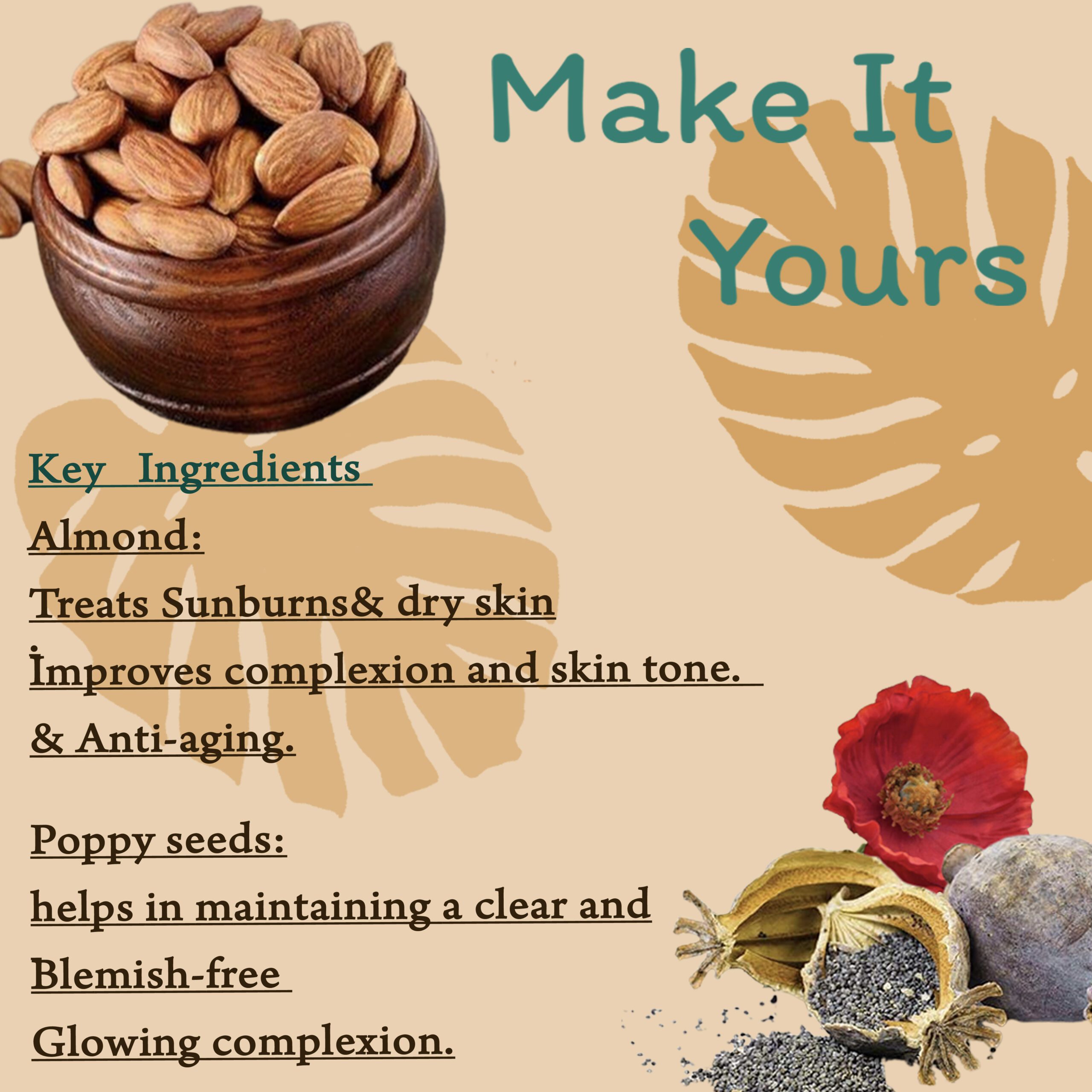 Face Pack Ubtan Almond khuskhus Moisturizer Glowing Skin